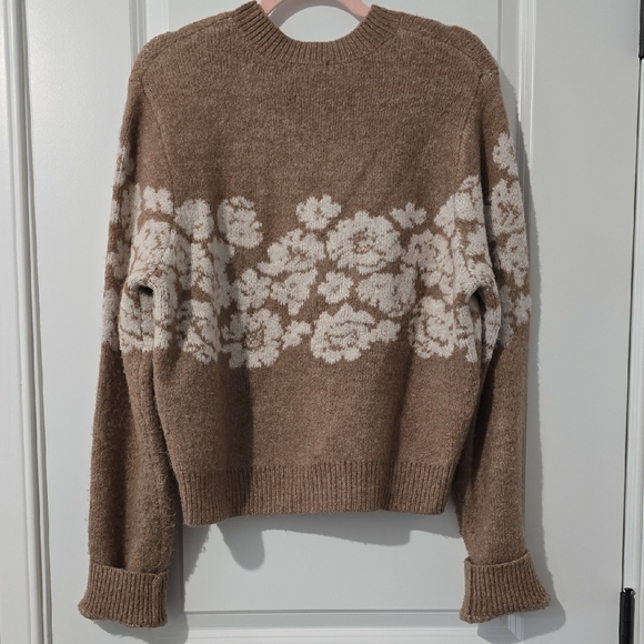 Floral Patterned Brown Sweater - Picture 3 of 3